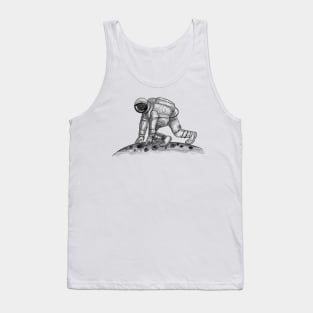 Astronaut Walking On Moon Tank Top